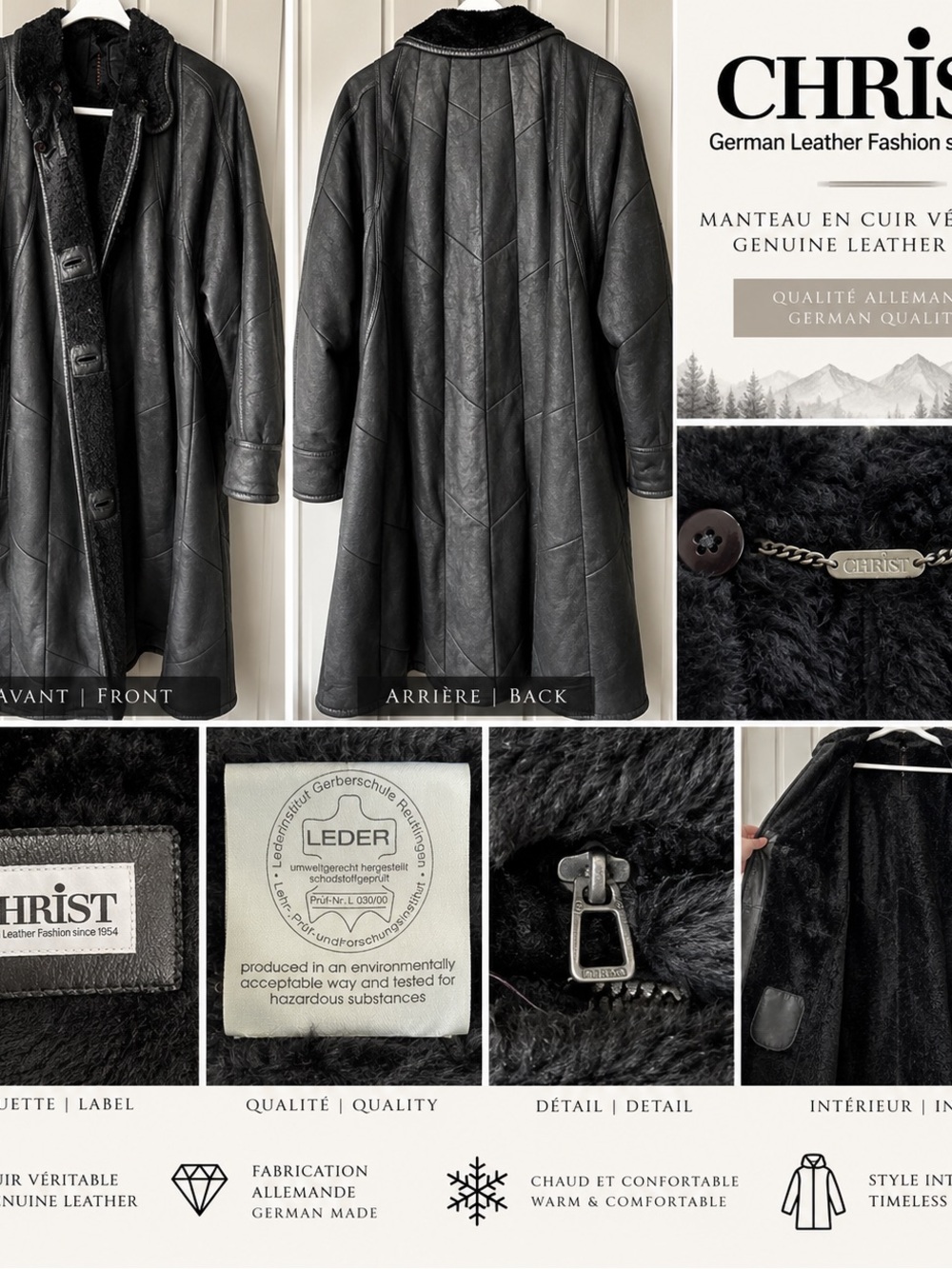 Luxury Werner CHRIST genuine shearling coat – German Leather Fashion since 1954.
